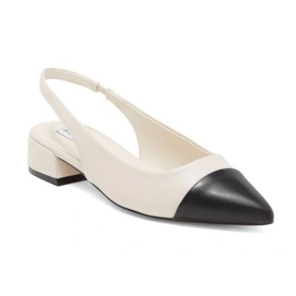 Steve Madden Coralyn Slingback Pointed Toe Flat In Bone Multi - Size 10